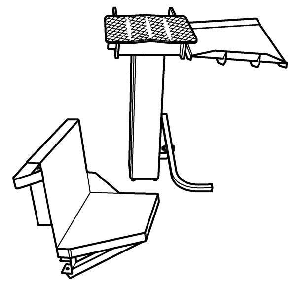 THOR Table 50 cm avec pédale, extension et support de chargement